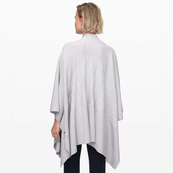 Lululemon Dream Weaver Wrap Sweater Heathered Core Ultra Light Grey One Size - Picture 3 of 11